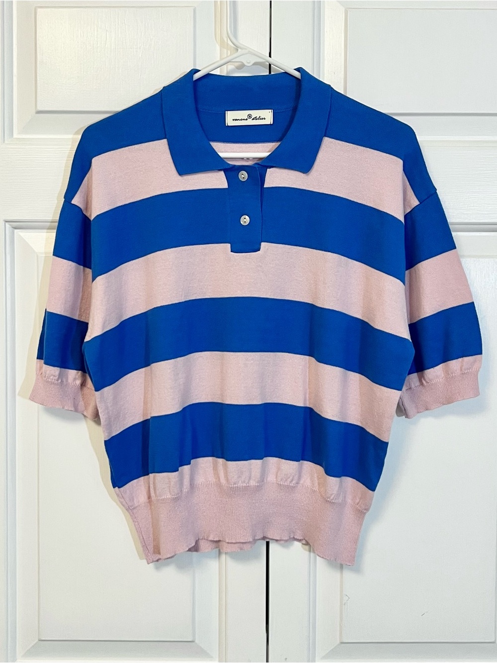 100% Cotton Striped Pink&Blue Polo Shirt